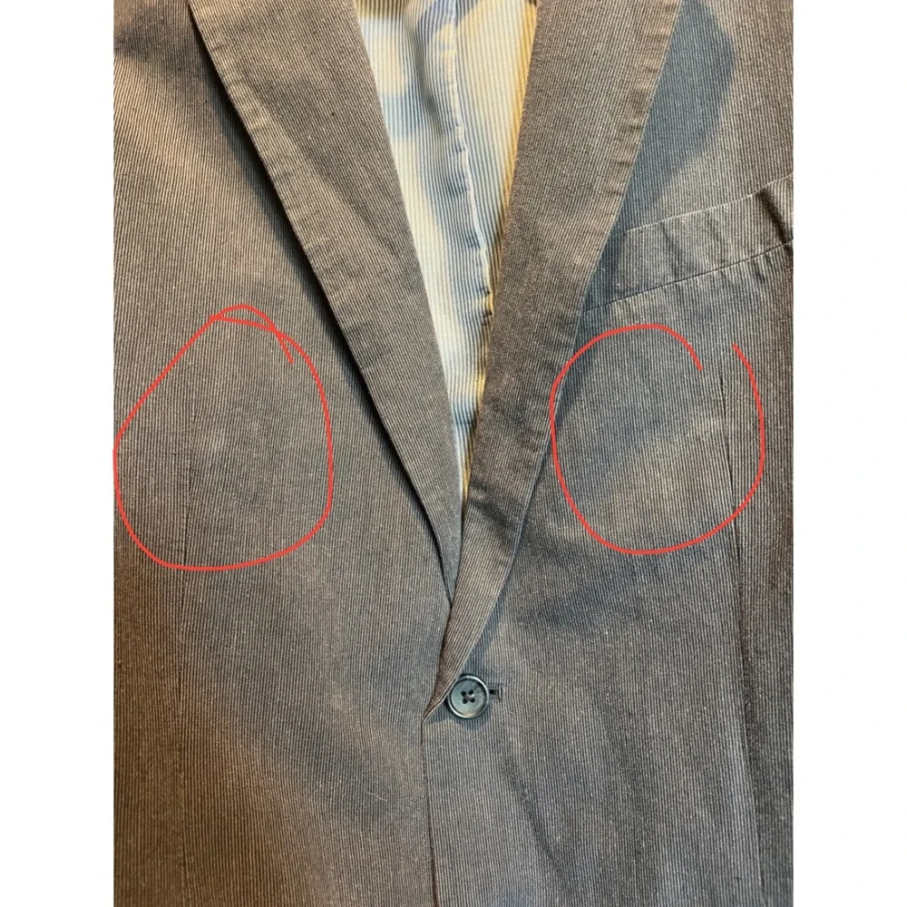 Banana Republic Blazer Men 42 Long Navy Grey Linen Blend Tailored Fit Sport Coat